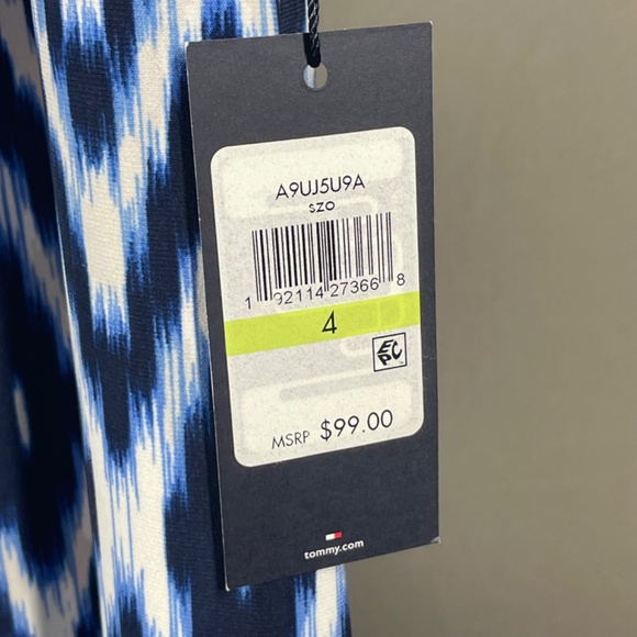NEW Tommy Hilfiger Dress Womens 4 blue sheath colorful classic - Picture 6 of 10